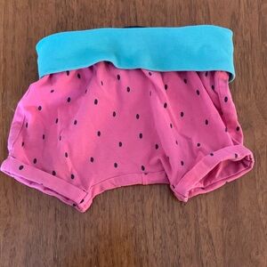 🍊5/$25 H&M Pink Watermelon Shorts with Green Waistband size 2-4m